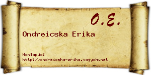 Ondreicska Erika névjegykártya